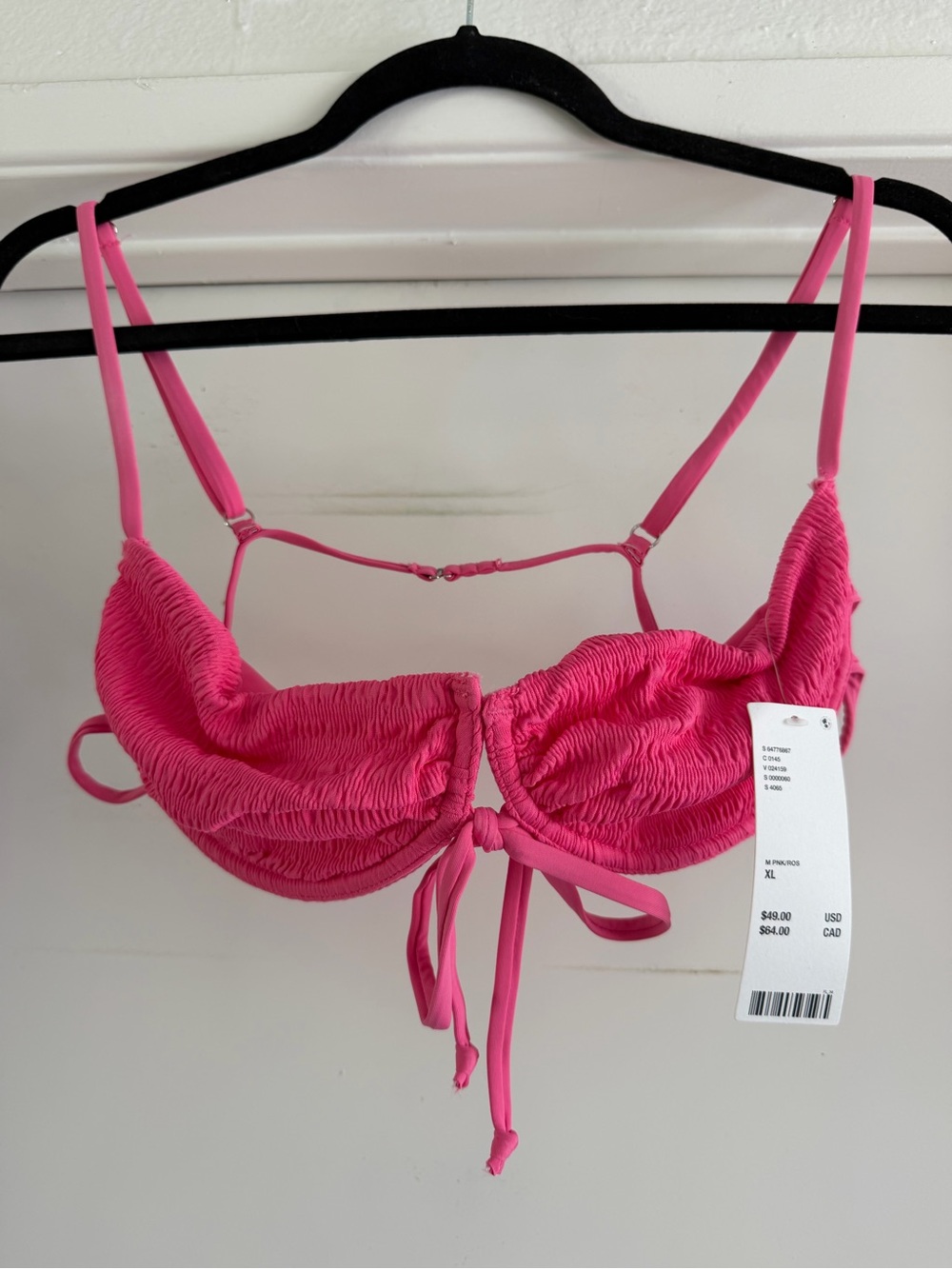 Urban Outfitters Hot Pink Ruched Bikini